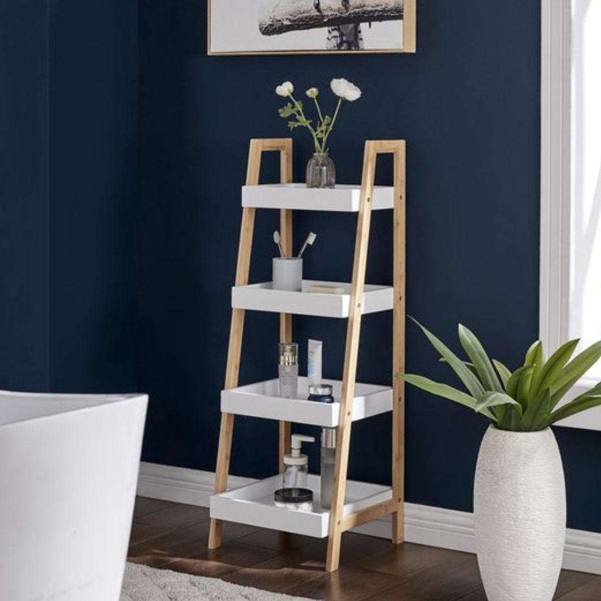 4-layer Bookcase Storage Rack, Display Storage Unit, Office Living Room Furniture Bookcase Storage Shelves